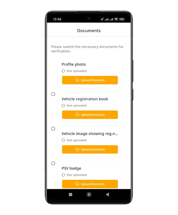 SOTE driver live trip app screen